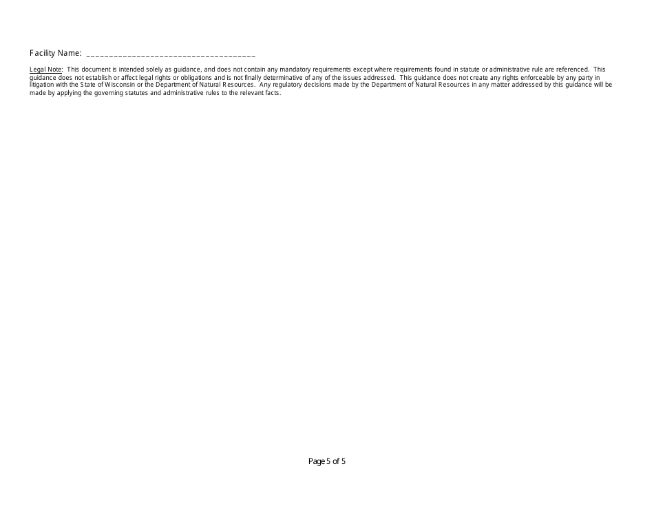 Initial Site Report Completeness Checklist - Wisconsin, Page 5