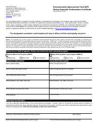 Document preview: Form 8700-377 Environmental Improvement Fund (Eif) Online Submittal Authorization Certificate - Wisconsin