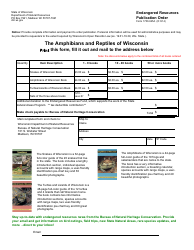 Document preview: Form 1700-045A Endangered Resources Publication Order - Wisconsin