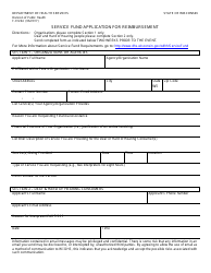 Form F-01264 Service Fund Application for Reimbursement - Wisconsin