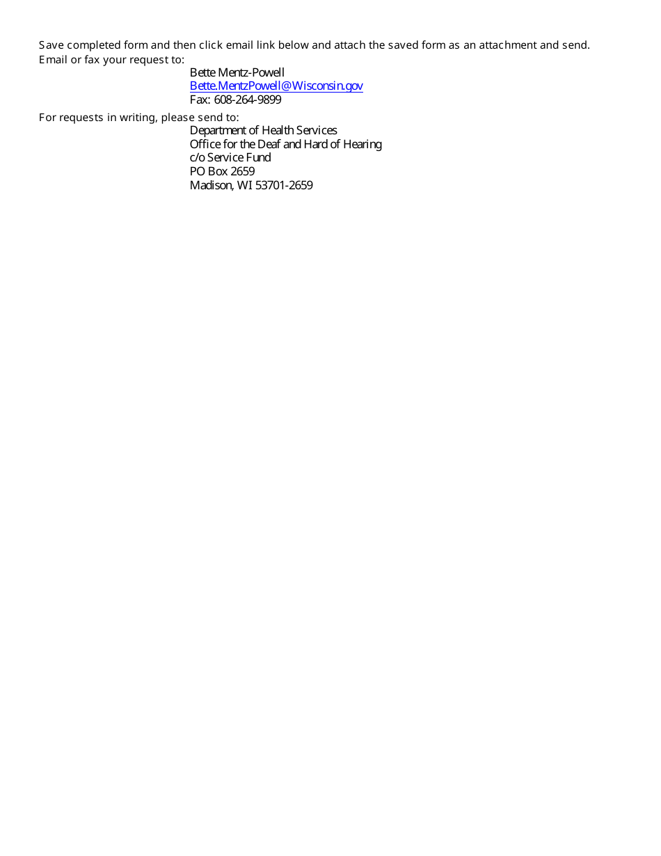 Form F-01264 Service Fund Application for Reimbursement - Wisconsin, Page 2