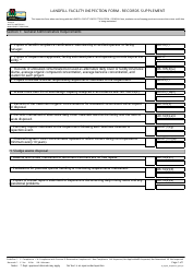 Document preview: Landfill Facility Inspection Form - Records Supplement - Wisconsin