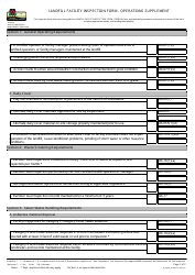 Landfill Facility Inspection Form - Operations Supplement - Wisconsin