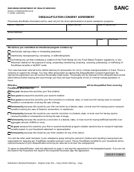 Form F-16025 Disqualification Consent Agreement - Wisconsin
