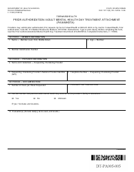 Document preview: Form F-11038 Prior Authorization/Adult Mental Health Day Treatment Attachment (Pa/Mhdta) - Wisconsin