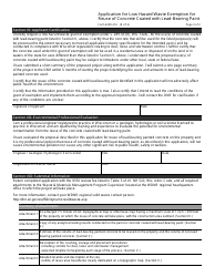 Form 4400-274 Low Hazard Waste Exemption Application for Reuse of Concrete Coated With Lead-Bearing Paint - Wisconsin, Page 3