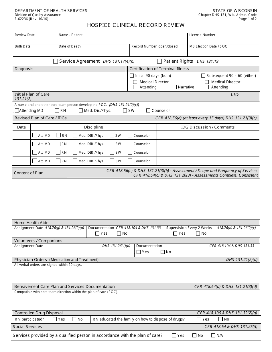 Form F-62236 - Fill Out, Sign Online and Download Printable PDF ...