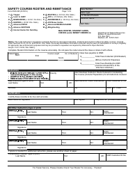 Form 8500-065 Safety Course Roster and Remittance - Wisconsin