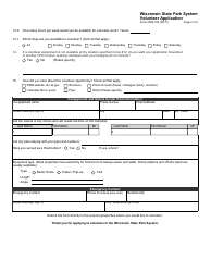 Form 2500-106 Wisconsin State Park System Volunteer Application - Wisconsin, Page 2