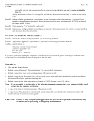 Instructions for Form F-01187 Wisconsin Hemophilia Home Care Program Financial Need Statement - Wisconsin, Page 4