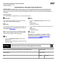 Form F-02491 Foodshare Buy and Make Food Separately - Wisconsin