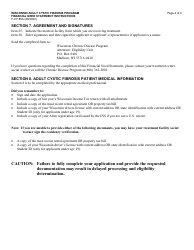 Instructions for Form F-01185 Wisconsin Adult Cystic Fibrosis Program Application - Wisconsin, Page 4