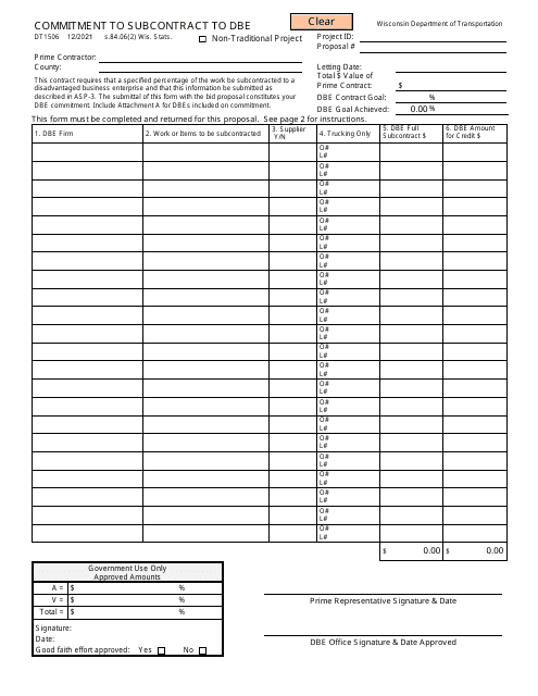 Form DT1506 - Fill Out, Sign Online and Download Fillable PDF ...