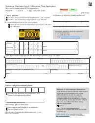 Form MV2996 Operating Engineers Local 139 License Plate Application - Wisconsin, Page 2