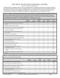 Document preview: Formulario F-01389A Encuesta De Satisfaccion Para Jovenes - Wisconsin (Spanish)