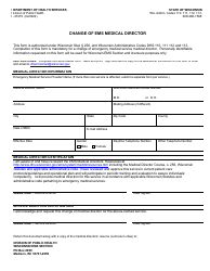 Form F-47470 Change of EMS Medical Director - Wisconsin
