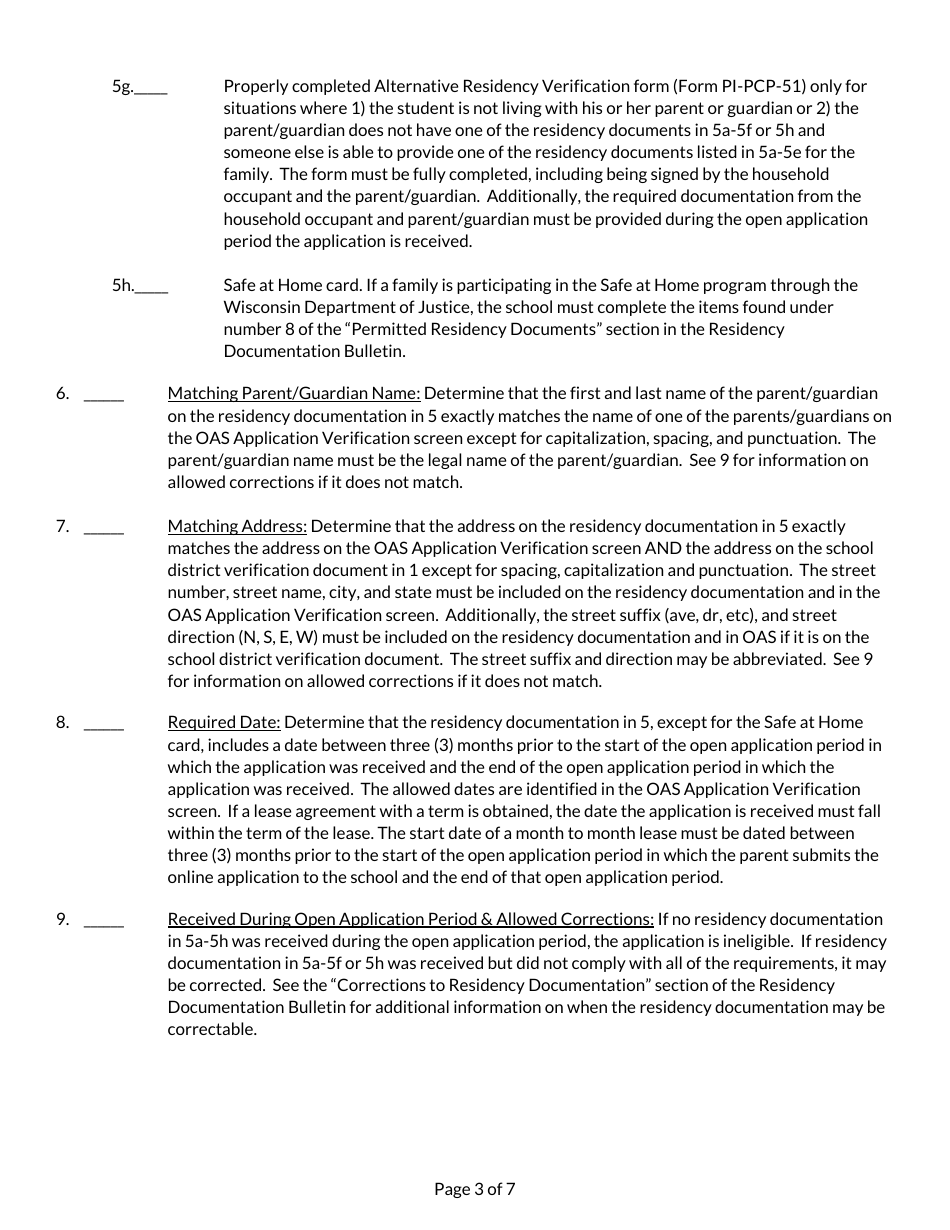 School Year Student Application Checklist - Private School Choice Programs - Wisconsin, Page 3