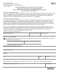 Document preview: Formulario F-01598 Exencion Medica De Requesito De Trabajo Para Adultos Aptos Sin Dependientes - Wisconsin (Spanish)