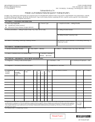 Document preview: Form F-11018 Prior Authorization Request Form (Pa/Rf) - Wisconsin