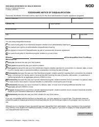 Document preview: Form F-16024 Foodshare Notice of Disqualification - Wisconsin