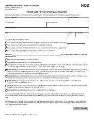 Form F-16024 Foodshare Notice of Disqualification - Wisconsin