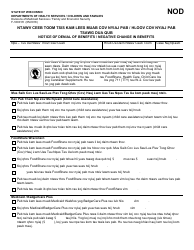Form F-16001 Notice of Denial of Benefits/Negative Change in Benefits - Wisconsin (Hmong)