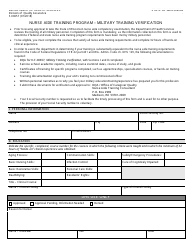 Document preview: Form F-00657 Military Training Verification - Nurse Aide Training Program - Wisconsin