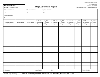 Form UCT-7878-E Age Adjustment Report - Wisconsin