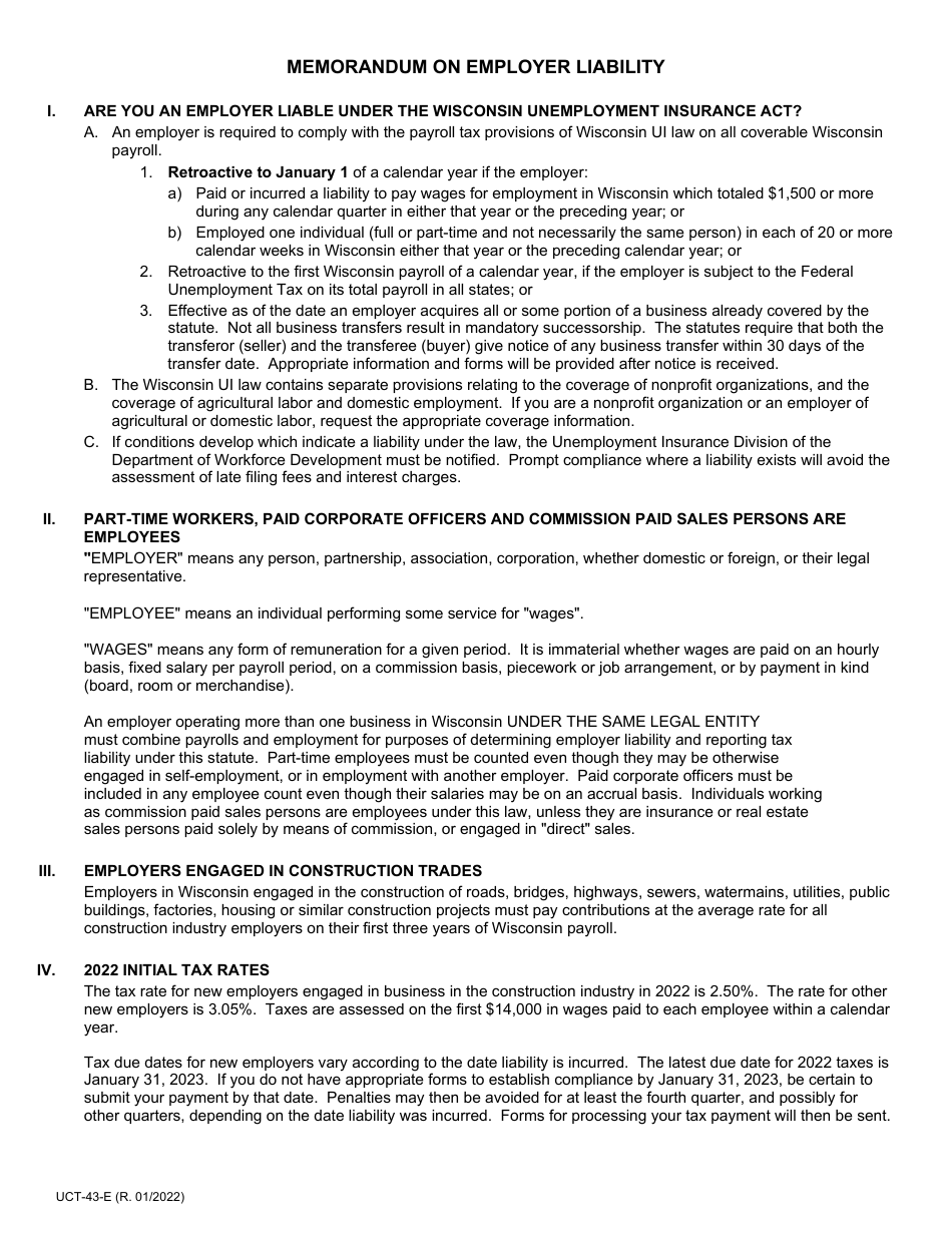 Form UCT-43-E Preliminary Report - Wisconsin, Page 3