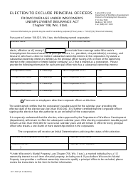 Form UCT-7937 Election to Exclude Principal Officers - Wisconsin