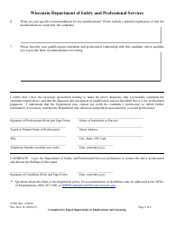 Form 2350 Professional Verification of Request for Modification - Wisconsin, Page 2