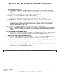 Form 3085 Wisconsin Department of Safety and Professional Services - Wisconsin, Page 2