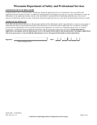 Form 3085 Wisconsin Department of Safety and Professional Services - Wisconsin, Page 6