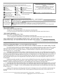 Form CV-403 Temporary Restraining Order (Temporary Order of Protection) and Notice of Injunction Hearing (Domestic Abuse - 30709) - Wisconsin (English/Hmong), Page 2