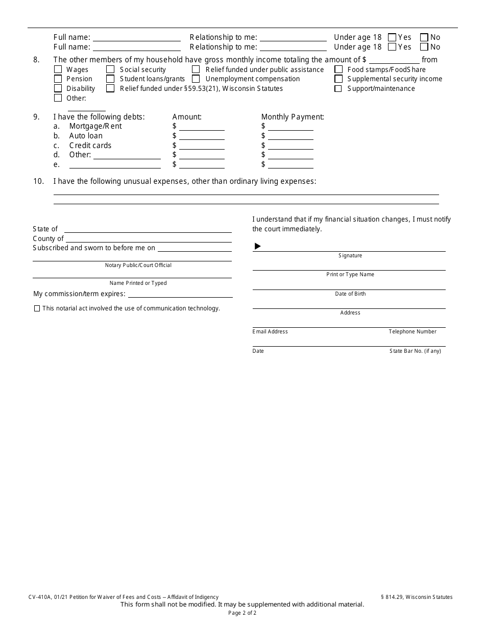 Form Cv 410a Fill Out Sign Online And Download Printa