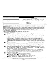Document preview: Form CV-410B Order on Petition for Waiver of Fees and Costs - Wisconsin (English/Hmong)