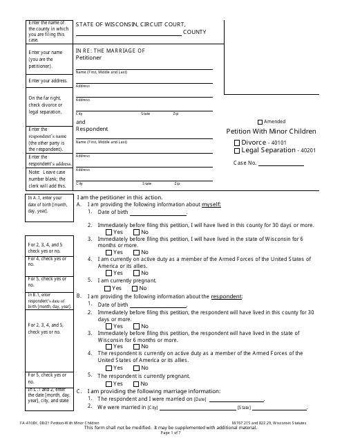 Form FA-4108V  Printable Pdf