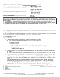 Document preview: Form CV-432 Notice of Firearms Possession Penalties - Wisconsin (English/Spanish)