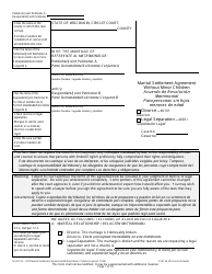 Form FA-4151V Marital Settlement Agreement Without Minor Children - Wisconsin (English/Spanish)