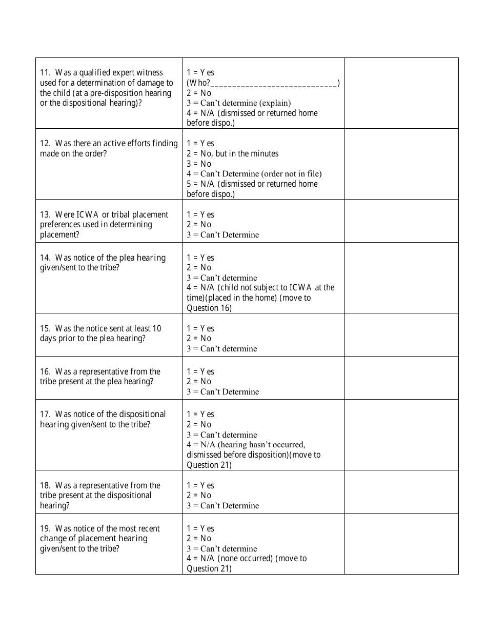 Appendix B Childrens Court Initiative - Chips Court File Review Instrument - Wisconsin, Page 13