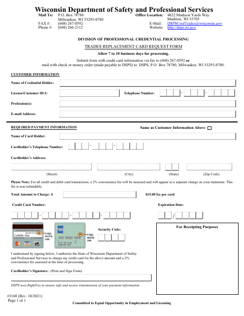 Form 3168  Printable Pdf