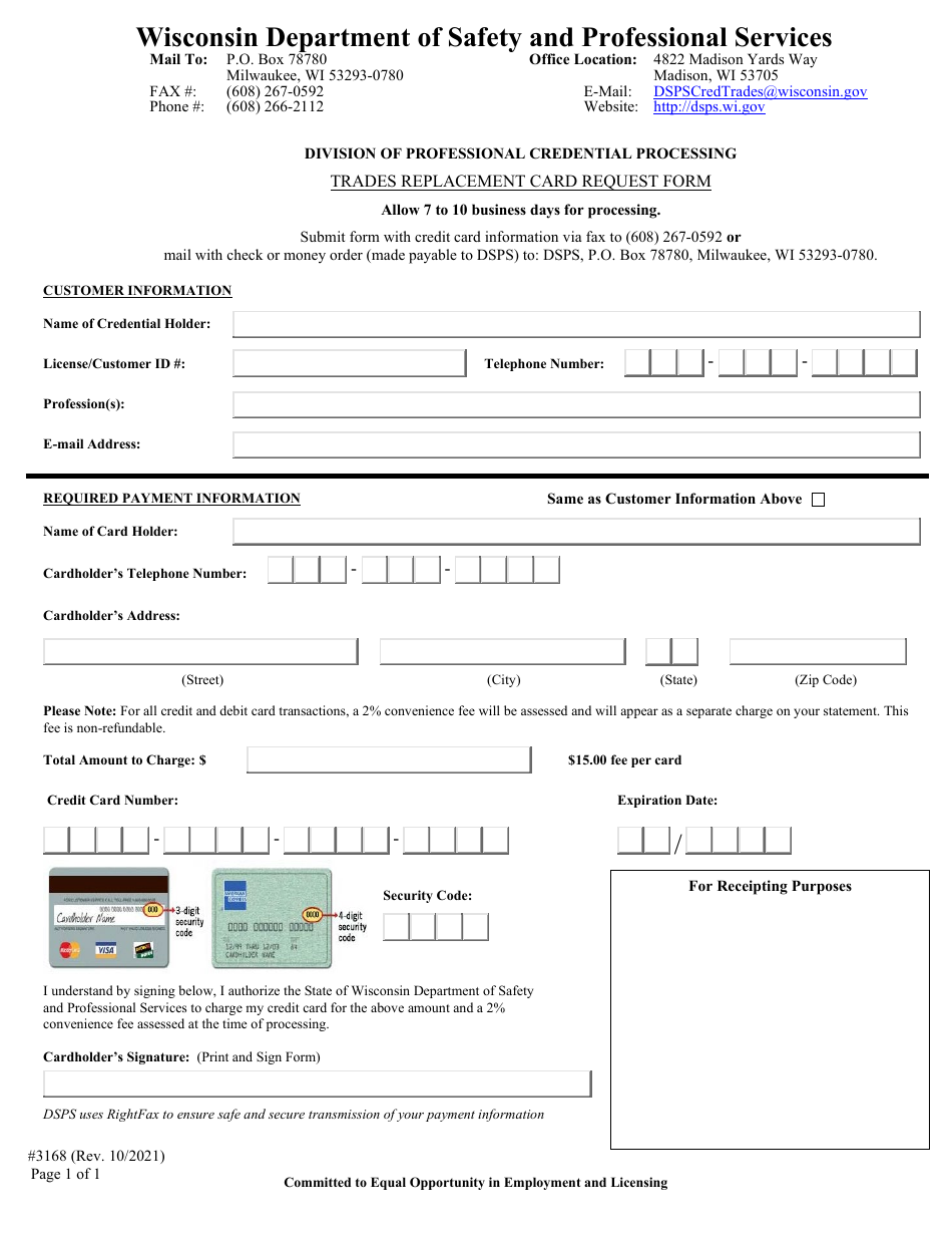 Form 3168 Fill Out Sign Online And Download Fillable PDF Wisconsin