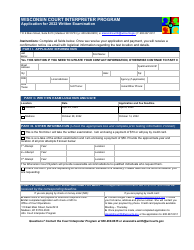 Document preview: Application for Written Examination - Wisconsin Court Interpreter Program - Wisconsin