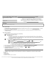 Document preview: Form CR-273 Order for Supplementary Mental Examination (Not Guilty by Reason of Mental Disease or Defect) - Wisconsin