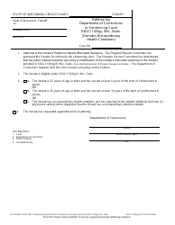 Document preview: Form CR-255 Referral by Department of Corrections to Sentencing Court Section 302.113(9g), Wis. Stats. (Geriatric/Extraordinary Health Condition) - Wisconsin