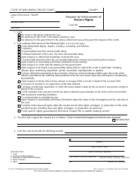 Form CR-296 Request for Enforcement of Victim's Rights - Wisconsin