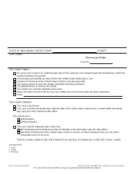 Document preview: Form CV-418 Dismissal Order - Wisconsin
