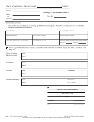 Form CV-421 Earnings Garnishment Notice - Wisconsin