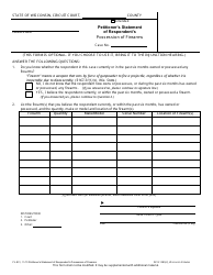 Document preview: Form CV-801 Petitioner's Statement of Respondent's Possession of Firearms - Wisconsin