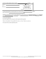 Document preview: Form CV-505 Publication Notice Harassment Injunction Hearing - Wisconsin